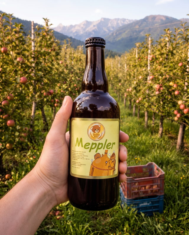 Meppler in un frutteto di mele in Val di Non