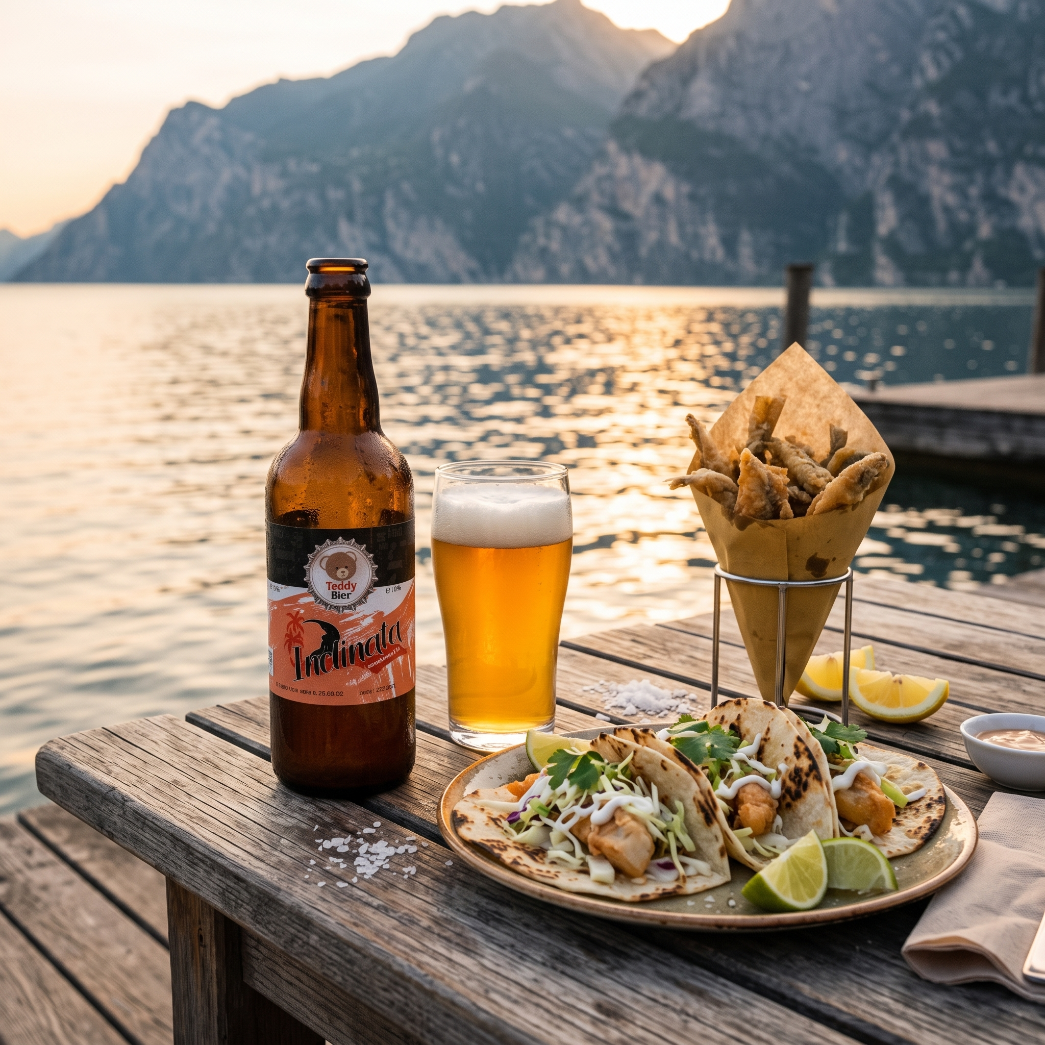 Inclinata sul Lago di Garda con fish tacos e frittura di lago