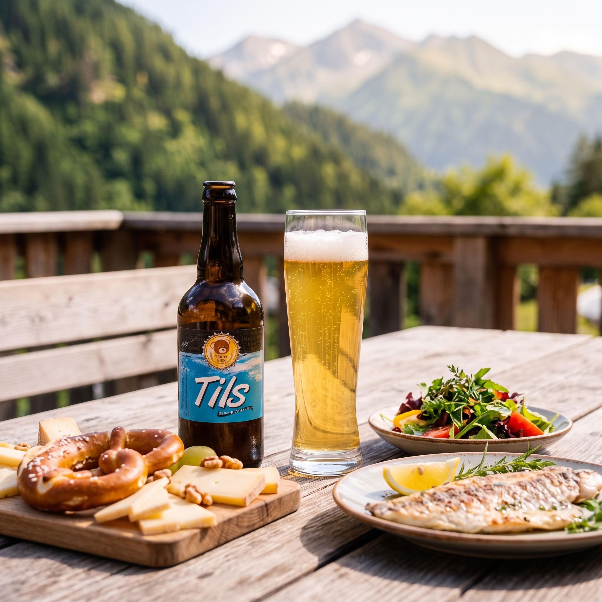 Tils in abbinamento a pesce di lago e aperitivo in terrazza