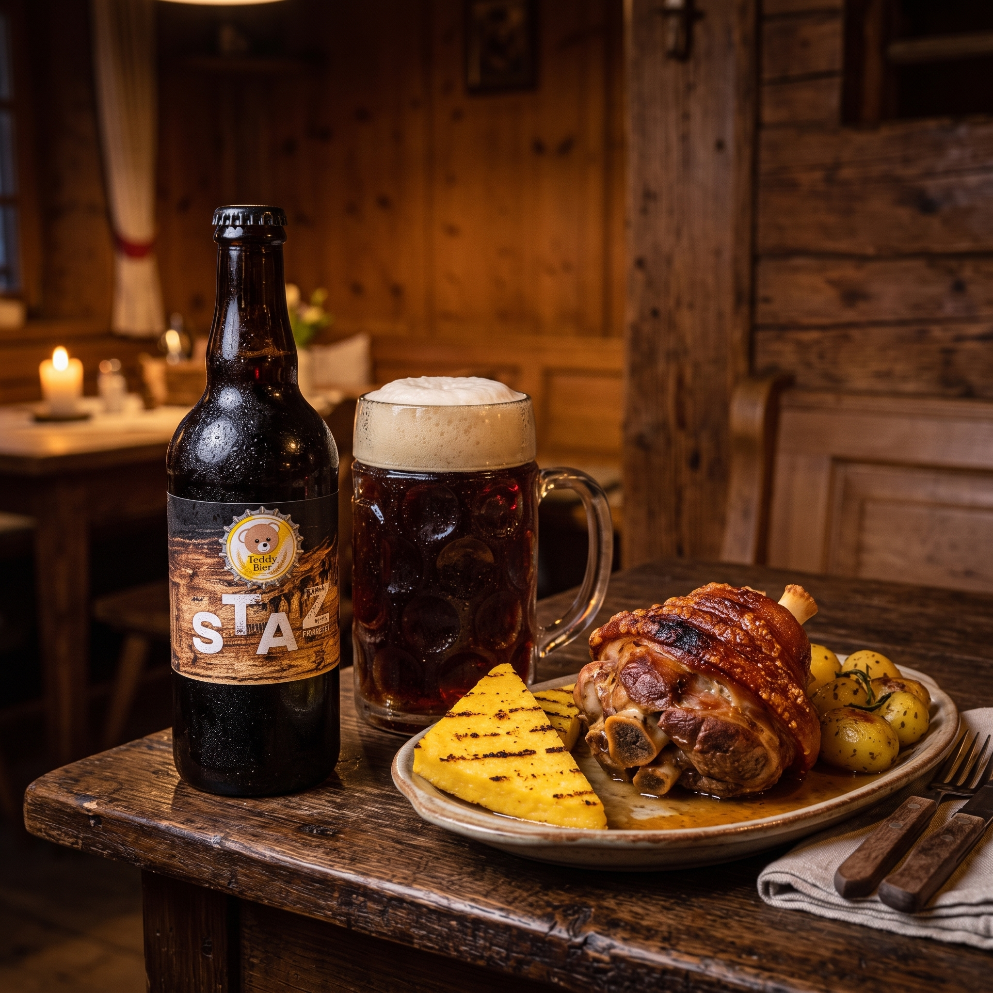Staz in stube con stinco di maiale e polenta