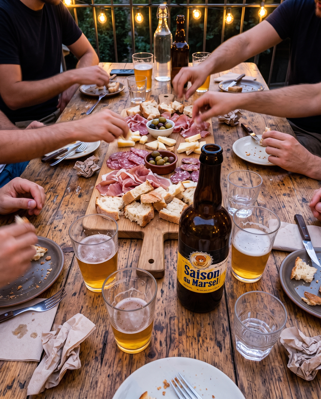Cena tra amici con Saison du Marsel e taglieri